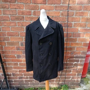 VINTAGE DSCP  US Navy Pea Coat Wool Mens Black  42R.     02  - Picture 1 of 10