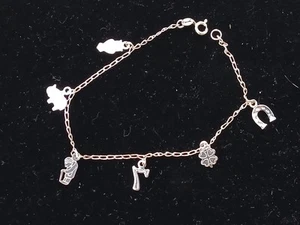 .925 Sterling Silver Women's Luck Bracelet - Picture 1 of 7