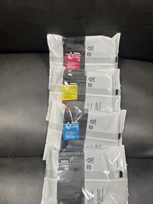 Genuine Brother LC504 Black Cyan Magenta Yellow Ink Cartridges 1355 1365 1367 - Image 1 of 4