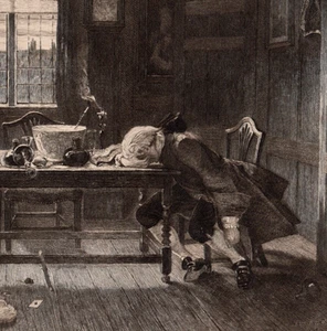 FLEECED - Georgian Interior Seymour Lucas Gambling Scene 1885 Antique Engraving - Picture 1 of 2