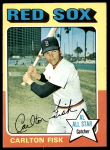 1975 Topps #80 Carlton Fisk Boston Red Sox EX-MINT RC500 - Foto 1 di 2