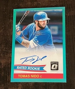 TOMAS NIDO auto rc 2018 Donruss ottica AQUA PRIZM #d/125 - Foto 1 di 2