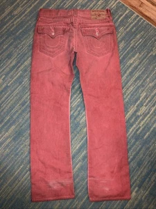 True Religion Ricky Straight Mens Jeans Red Sz 32 Heavy USA 90s Skateboard - Picture 1 of 8
