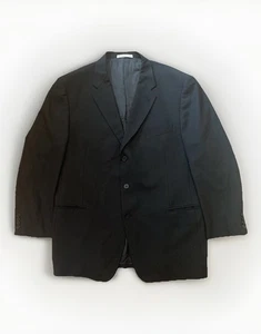 Joseph Abboud Blazer Men's 46L 3 Button Black Wool Made In USA Jacket Business - Picture 1 of 9