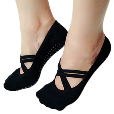 Calcetines antideslizantes de corte bajo para danza de yoga Pilates para mujer ballet pilates negros Foto 1 de 4