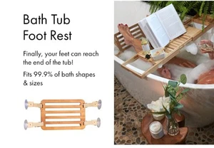 Bathtub Foot Rest - adjustable, anti-slip, Wood - Picture 1 of 7