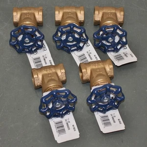 (5) Nibco Gate Valve T29-3/4, 3/4" NPT Pipe, Bronze, Non-rising, 200 psi, Wheel - Picture 1 of 5