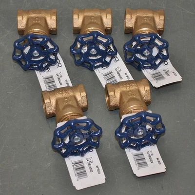 (5) Nibco Gate Valve T29-3/4, 3/4" NPT Pipe, Bronze, Non-rising, 200 psi, Wheel - Image 1 of 4