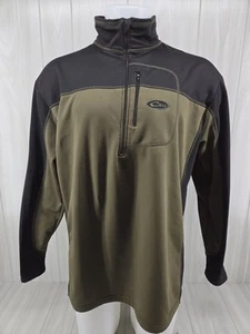 Drake Waterfowl 1/4 Zip Pullover Sweatshirt Green Black Men's Large - Picture 1 of 13