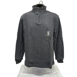 NWT Sz M Men’s Club 1/4 Zip French Rib Henley. Dark Lead (Gray) - Picture 1 of 4