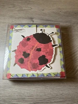 Invitaciones troqueladas cuadradas Caspari Ladybug Lili vintage  Foto 1 de 4