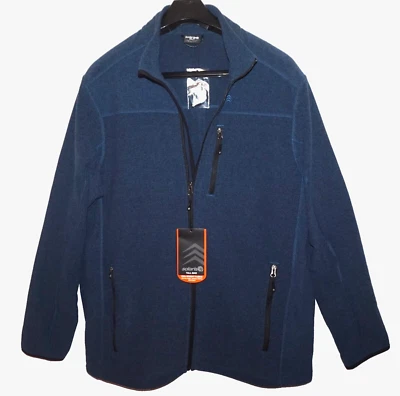 Solaris Mens 200's Fleece Full Zip Jacket BIG 2X Stretch Blue NWT - Image 1 of 4