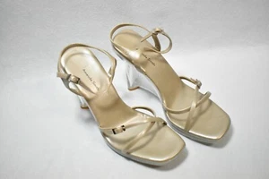 Amanda Smith Shoes Wedge Heels Gold & Clear Size 9.5 Women's - Picture 1 of 7