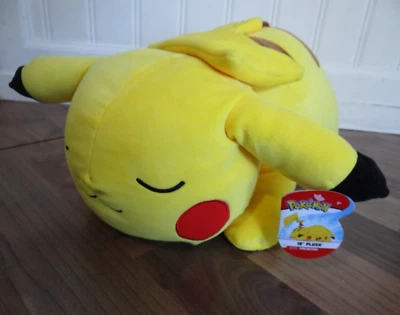 Pokemon 18” Dormir Pikachu Suave Jumbo Grande Peluche Almohada Amigo - NUEVO CON ETIQUETAS Foto 1 de 4