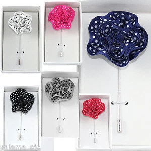 Polka Dot Men's Suit brooch chest buckle brooch Pin Floral flower lapel pin PL80 - Picture 1 of 8