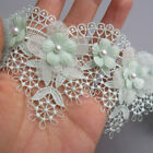 1 Yard Scallop Flower Beaded Embroidered Trim Lace Ribbon Sewing Wedding Dress
