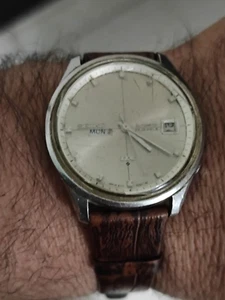 Hinten Seiko Dx Sealion 6106 8040 Automatik Herren Armbanduhr weißes Ziffernblatt -LÄUFT - Bild 1 von 8