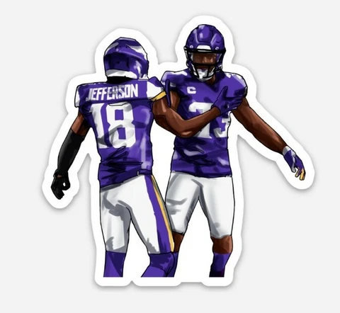 Justin Jefferson Dalvin Cook MAGNET - High Five Minnesota Vikings WR NFL Cover
