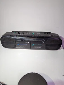 Sanyo Boombox MW 708 Stereo High Speed Dubbing Dual Cassette Recorder - Tested - Picture 1 of 8