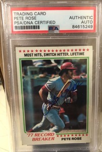 1978 Topps PETE ROSE Autographed Card #5 PSA/DNA Authentic Auto