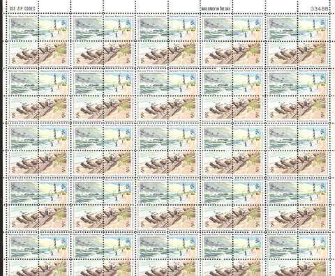#1448-51 CAPE HATTERAS MINT SHEET.  F- VF NH. BCV $12.75 Cover