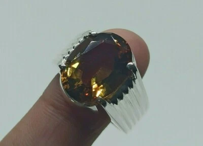 Oval Cut 12 Ct Color Changing Alexandrite Sterling Silver 925 Handmade Mens Ring - Image 1 of 4