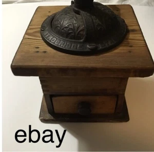 Antique Strobridge & Logan Wood & Cast iron Coffee Grinder Mill 1900 - Picture 1 of 15