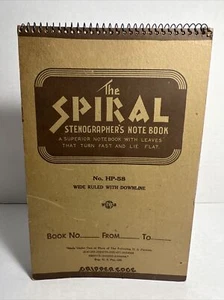 Vintage 1950 The Spiral Stenographer's Notebook HP-58 Wide Ruled with Down Line - Picture 1 of 18