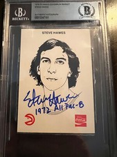 1978-79 Atlanta Hawks Coke/Majik Market Steve Hawes Auto BAS Inscribed