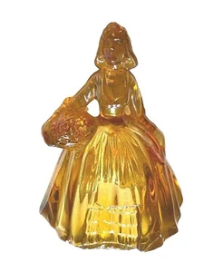 Wheaton Southern Belle Figurine Carnival Glass Girl Iridescent Yellow Marigold - Picture 1 of 9