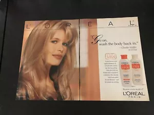 1998 CLAUDIA SCHIFFER per L'OREAL - Pubblicità 2 pagine stampa rivista vintage - Foto 1 di 1