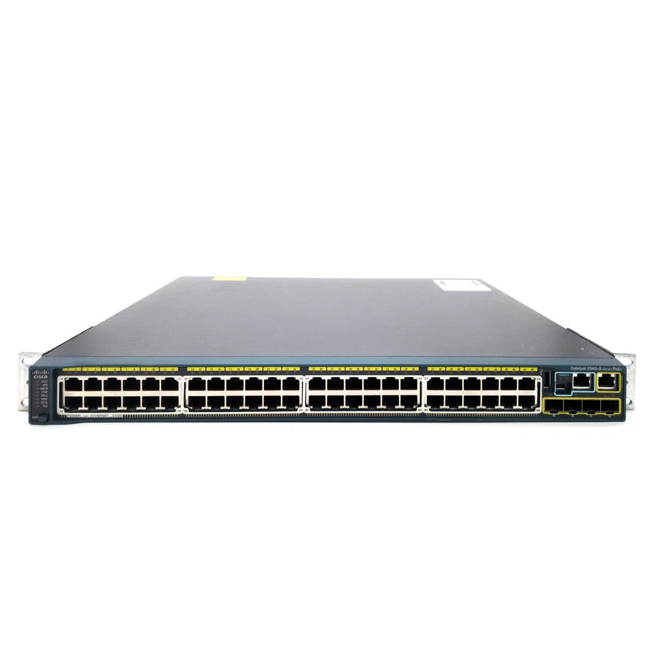 Cisco WS-C2960S-48LPS-L 48 Port PoE Gigabit Ethernet Stackable Switch 4 SFP - Image 1 of 2