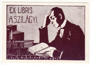 JAN LUKACSI: Exlibris für A. Szilagyi, Lesender - Photo 1/1
