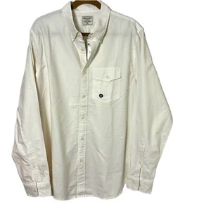 NEU NEU MIT ETIKETT ABERCROMBIE & FITCH cremefarbenes langärmliges Button-Down-Hemd xxl/2XL - Bild 1 von 11