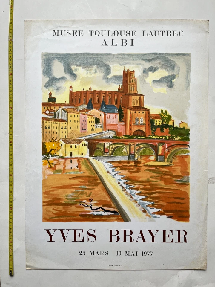 Yves Brayer Exhibition in  Albi 1977 lithograph vintage poster - Photo 1/1