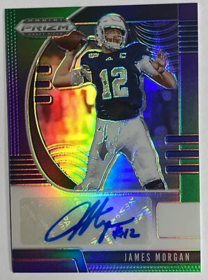 2020 Panini Prizm Draft Picks Green Purple James Morgan RC Auto 102/199 - Image 1 of 4