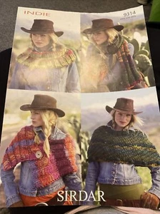 Original Sirdar Knitting Pattern 9314 Ladies Cowl Scarf Wrap And Cape - Picture 1 of 1