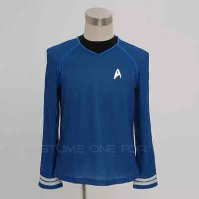Sale Star Trek First Officer Spock Shirt Blue Uniform Cosplay Costume Carnival - Image 1 of 4