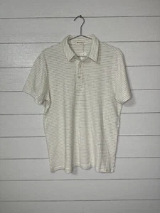 Marine Lagenlook Herren gestreift weiß mit grauen Streifen Baumwolle Polo Größe Small Neu mit Etikett - Bild 1 von 4