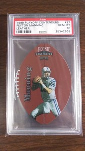 1998 Playoff Contenders Leather #37 Peyton Manning RC-Rookie PSA 10 Gem Mint