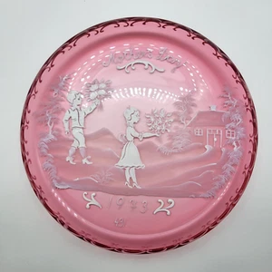 MUTTERTAGSTELLER 1973 MARY GREGORY FENTON HANDBEMALT ROT/ROSA #431 - Bild 1 von 6