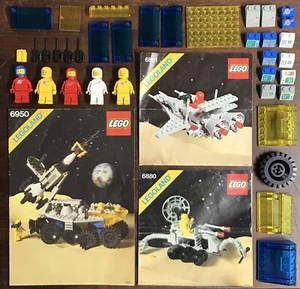 80s LEGO SPACE PARTS MINIFIG MANUAL LOT 6861 6880 6950 MOBILE ROCKET TRANSPORT - Picture 1 of 9