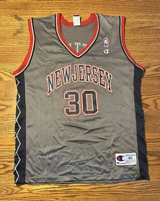 Vintage Champion New Jersey Nets Kerry Kittles Gray Jersey Size 40 - Image 1 of 4