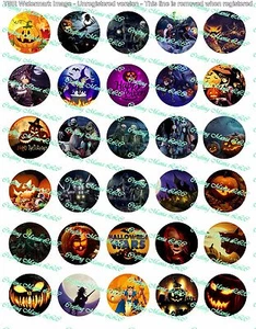 30 vorgeschnittene 1" Halloween Flaschenverschluss Bilder Set 1 - Bild 1 von 1