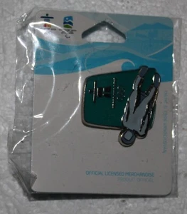 Silhouette luge van 1486 Authentic 2010 Vancouver Olympic pin button pack New - Picture 1 of 2