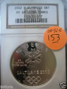 NGC PR69 UCAM 2002-P Salt Lake City Olympics Commem. Silver $ - Picture 1 of 2