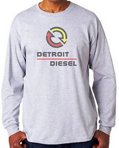 Detroit Diesel Long Sleeve T-shirt. White,Gray,  Small - XXXL  100% Heavy Cotton - Picture 1 of 3