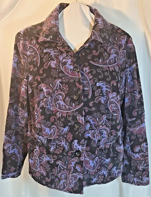 Charter Club фиолетовый эластичной вельветовый жакет / блейзер женщина плюс 1 X - Изображение 1 из 4