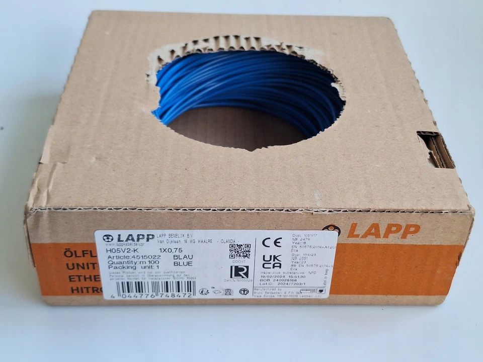 H05V2-K 1x0 75 mm² blu 4515022 linea di installazione 100 metri - Immagine 1 di 1