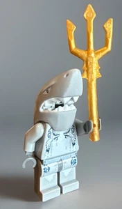 LEGO Shark Man Minifigure w/Golden Trident City - Picture 1 of 4